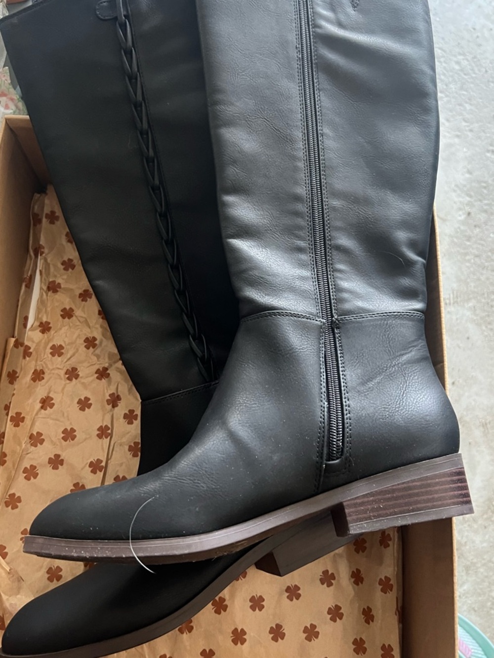 Lucky Brand Black Over-the-Knee Zip Boots - Picture 3 of 7
